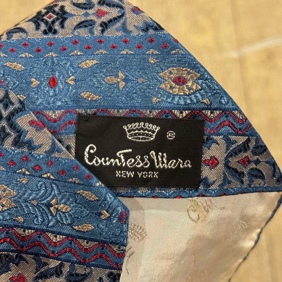 Vintage Countess Mara x Ross Sutherland Men Neck Tie Multicolor Abstract Classic - Picture 3 of 5